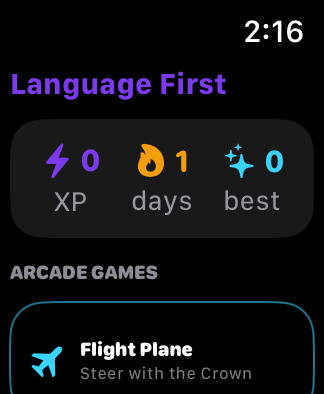 Language First games on Apple Watch